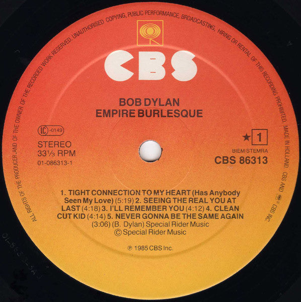 Bob Dylan ~ Empire Burlesque (Vinyl) - Djungel & Jazz