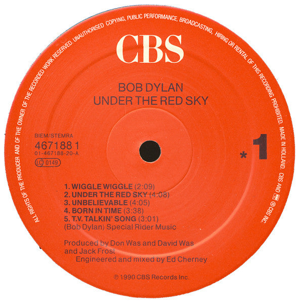 Bob Dylan : Under The Red Sky (LP, Album)