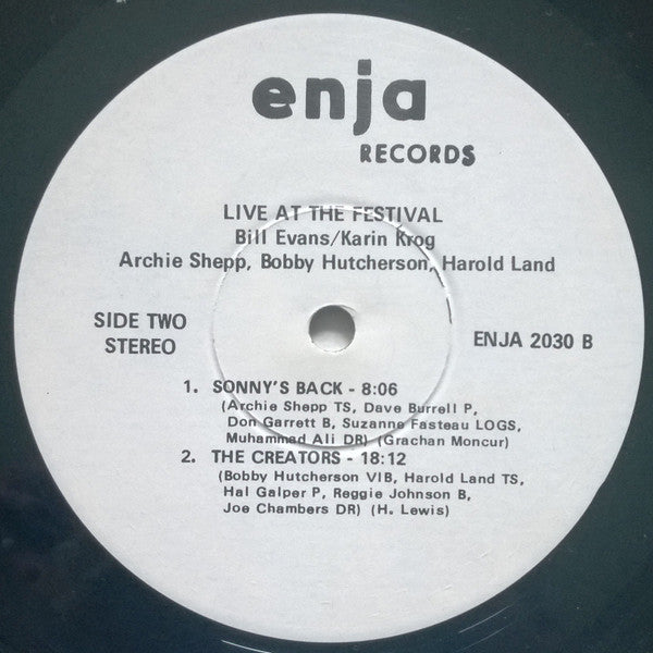 Bobby Hutcherson, Harold Land, Bill Evans, Eddie Gomez, Archie Shepp, Karin Krog ~ Live At The Festival (Vinyl) - Djungel & Jazz