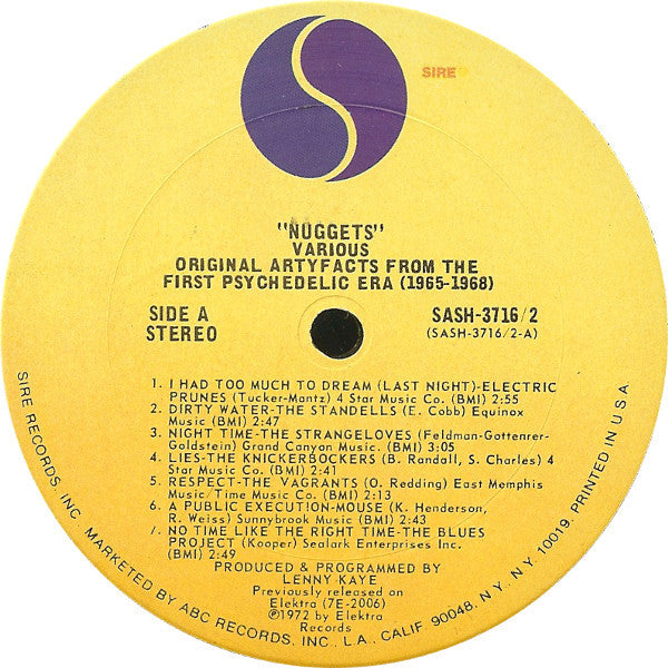 Various ~ Nuggets: Original Artyfacts From The First Psychedelic Era 1965-1968 (Vinyl) - Djungel & Jazz