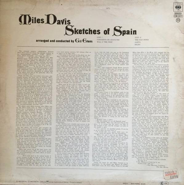Miles Davis ~ Sketches Of Spain (Vinyl) - Djungel & Jazz