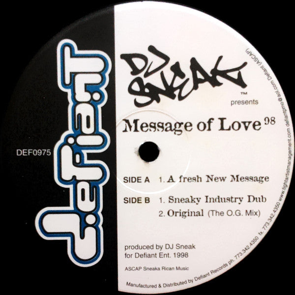 DJ Sneak ~ Message Of Love 98 (Vinyl) - Djungel & Jazz