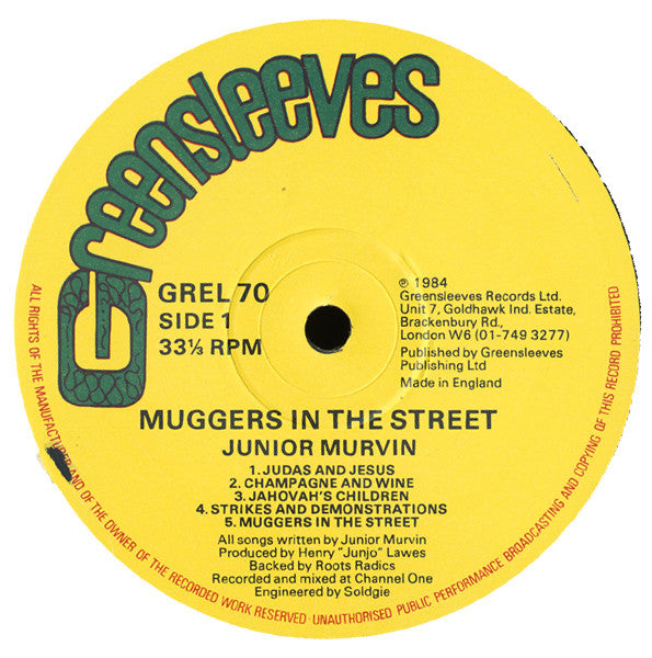Junior Murvin : Muggers In The Street (LP, Album)
