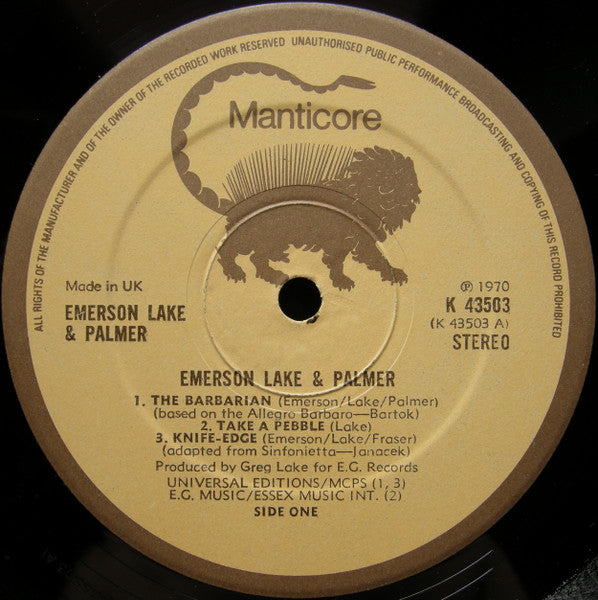 Emerson, Lake & Palmer : Emerson Lake & Palmer (LP, Album, RE)