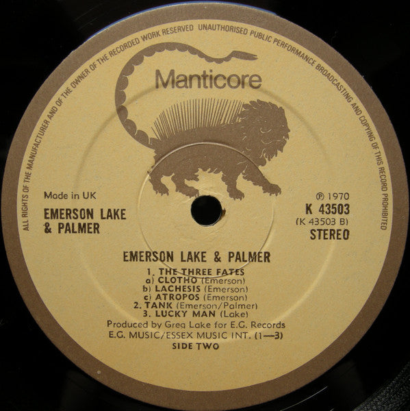 Emerson, Lake & Palmer : Emerson Lake & Palmer (LP, Album, RE)