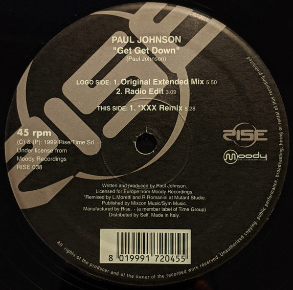 Paul Johnson : Get Get Down (12")