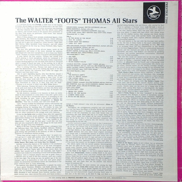 The Walter "Foots" Thomas All Stars ~ The Walter "Foots" Thomas All Stars (Vinyl) - Djungel & Jazz