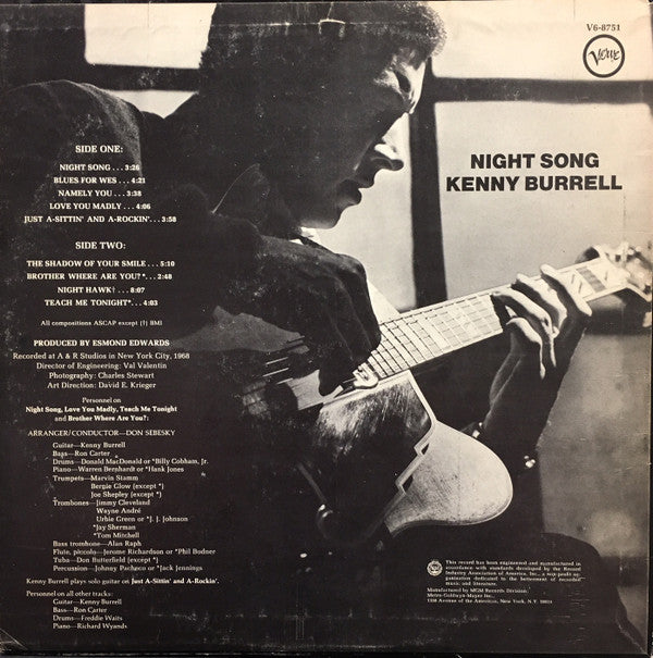 Kenny Burrell ~ Night Song (Vinyl) - Djungel & Jazz
