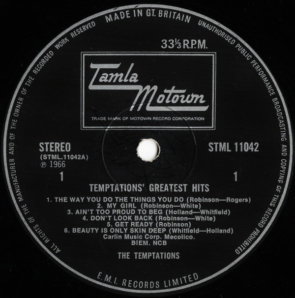 The Temptations ~ Greatest Hits (Vinyl) - Djungel & Jazz