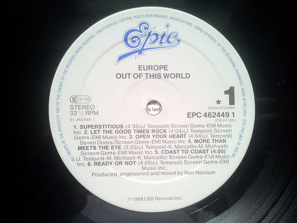 Europe ~ Out Of This World (Vinyl) - Djungel & Jazz