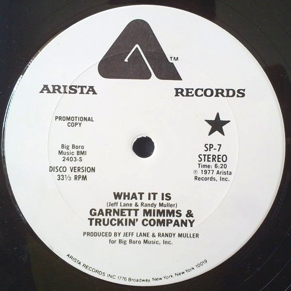 Garnett Mimms & Truckin' Company* : What It Is (12", Promo)
