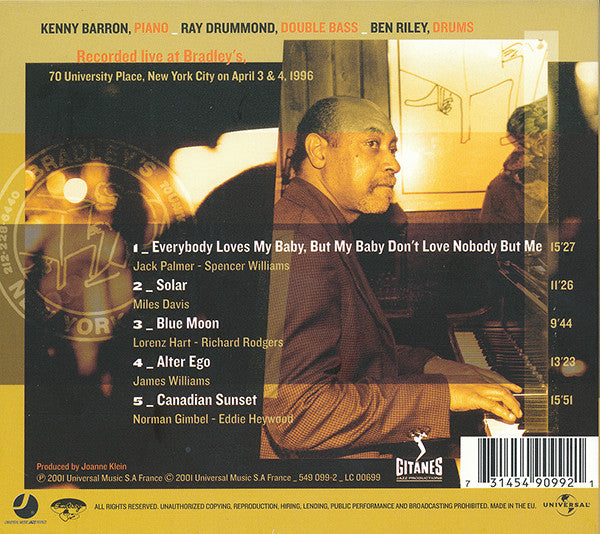 Kenny Barron Trio ~ Live At Bradley's (Vinyl) - Djungel & Jazz