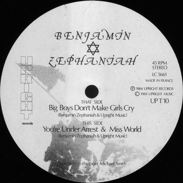 Benjamin Zephaniah : Big Boys Don't Make Girls Cry (12")