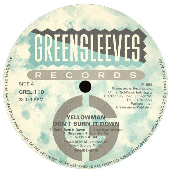 Yellowman : Don't Burn It Down (LP, Album)