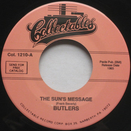 Butlers ~ The Sun's Message / She Tried To Kiss Me (All I Could Do Was Run) (Vinyl) - Djungel & Jazz