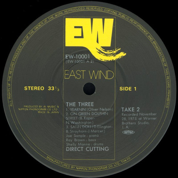 Joe Sample / Ray Brown / Shelly Manne ~ The Three (Vinyl) - Djungel & Jazz