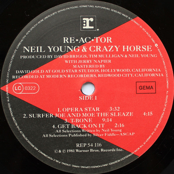 Neil Young & Crazy Horse ~ Reactor (Vinyl) - Djungel & Jazz