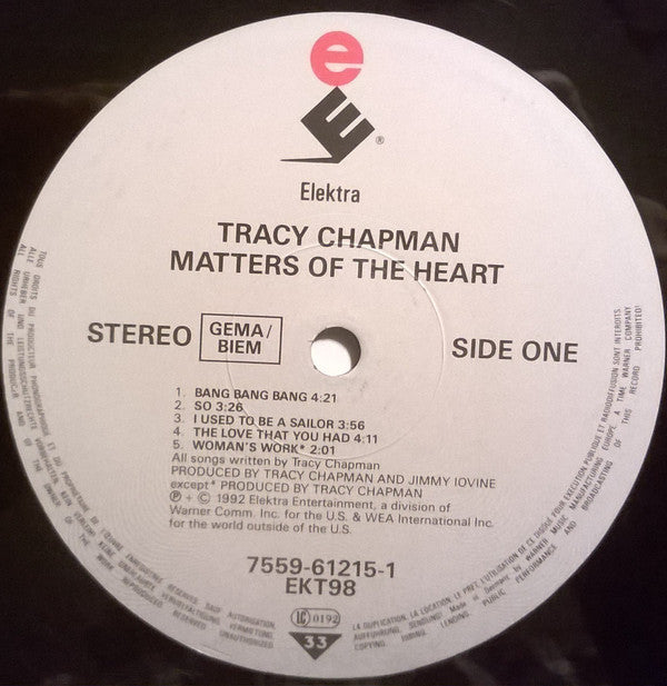 Tracy Chapman ~ Matters Of The Heart (Vinyl) - Djungel & Jazz