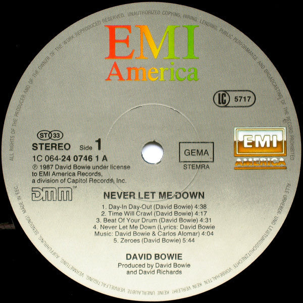 David Bowie ~ Never Let Me Down (Vinyl) - Djungel & Jazz