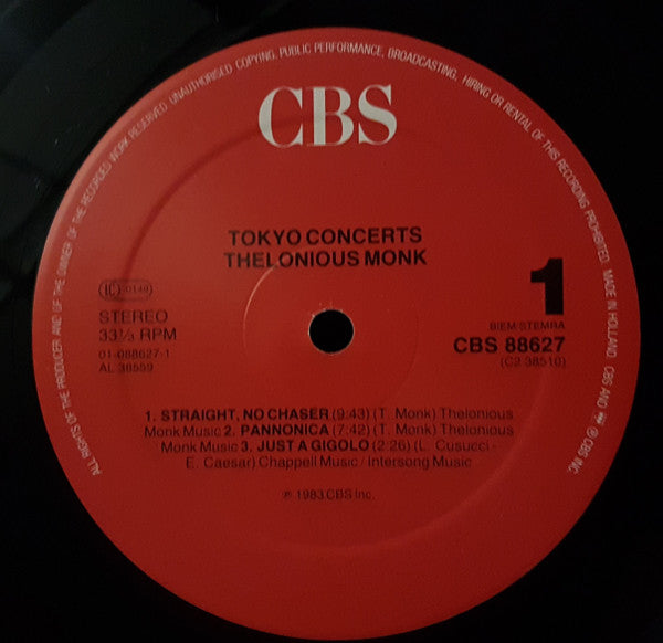 Thelonious Monk ~ Tokyo Concerts (Vinyl) - Djungel & Jazz
