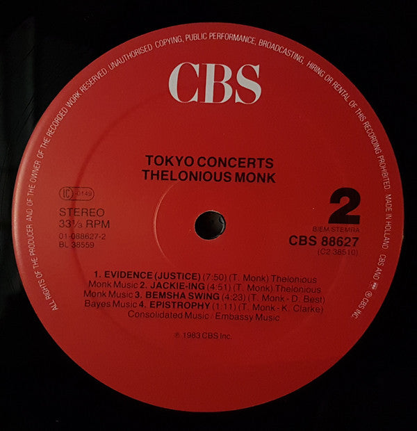 Thelonious Monk ~ Tokyo Concerts (Vinyl) - Djungel & Jazz