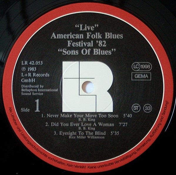 Sons Of Blues ~ Blues Live '82 - American Folk Blues Festival (Vinyl) - Djungel & Jazz