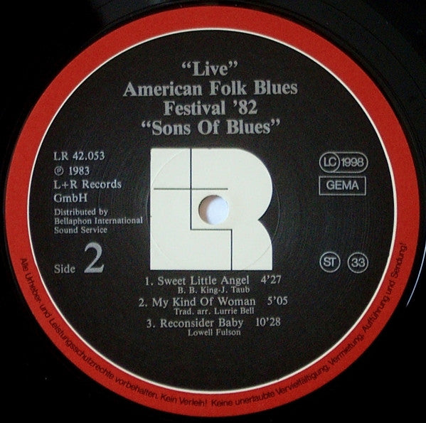 Sons Of Blues ~ Blues Live '82 - American Folk Blues Festival (Vinyl) - Djungel & Jazz