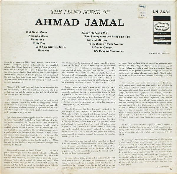 Ahmad Jamal ~ The Piano Scene Of Ahmad Jamal (Vinyl) - Djungel & Jazz