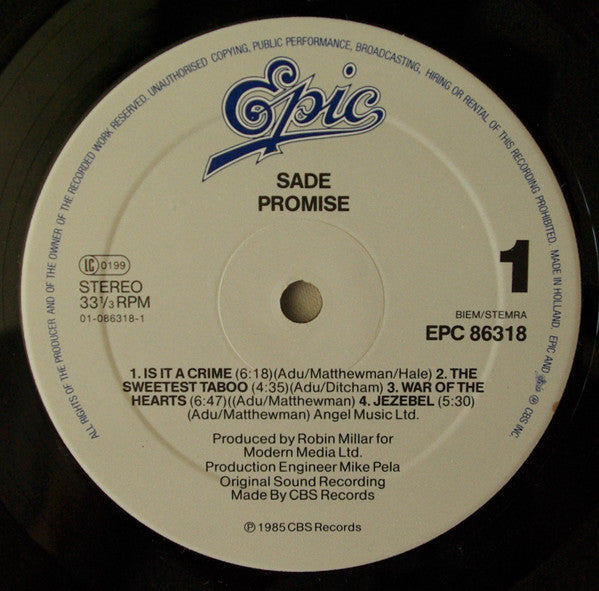 Sade : Promise (LP, Album, Gat)