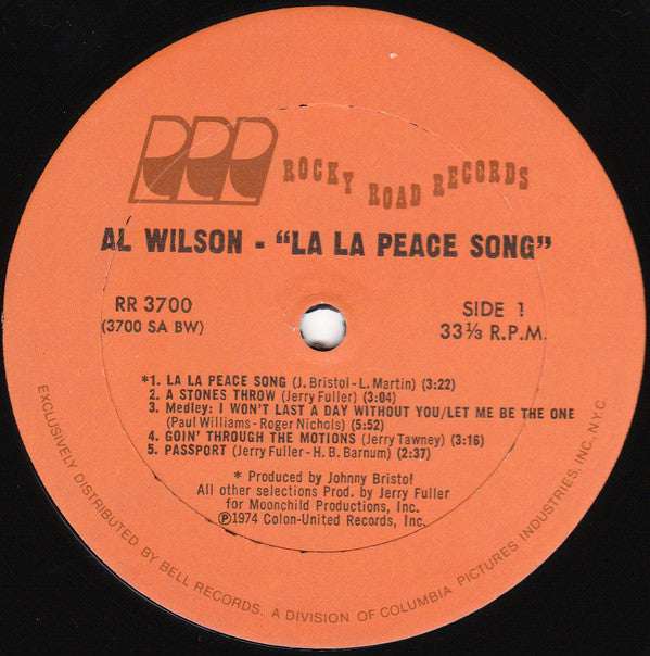 Al Wilson ~ La La Peace Song (Vinyl) - Djungel & Jazz