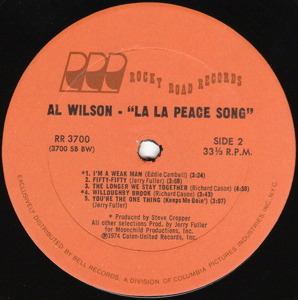 Al Wilson ~ La La Peace Song (Vinyl) - Djungel & Jazz