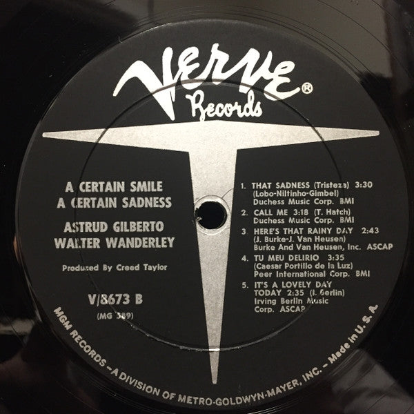 Astrud Gilberto / Walter Wanderley ~ A Certain Smile A Certain Sadness (Vinyl) - Djungel & Jazz