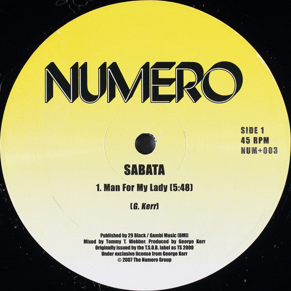 Sabata (2) : Man For My Lady (12", RE)