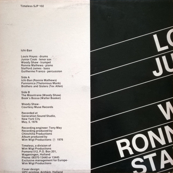 Louis Hayes, Junior Cook, Woody Shaw, Ronnie Mathews, Stafford James, Guilherme Franco ~ Ichi-Ban (Vinyl) - Djungel & Jazz