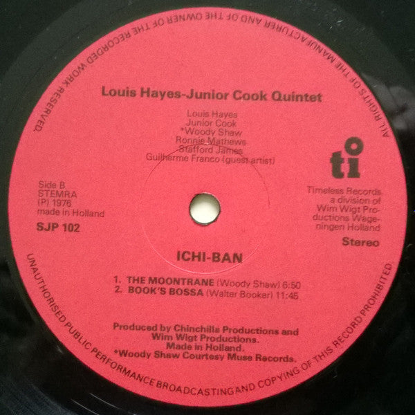 Louis Hayes, Junior Cook, Woody Shaw, Ronnie Mathews, Stafford James, Guilherme Franco ~ Ichi-Ban (Vinyl) - Djungel & Jazz