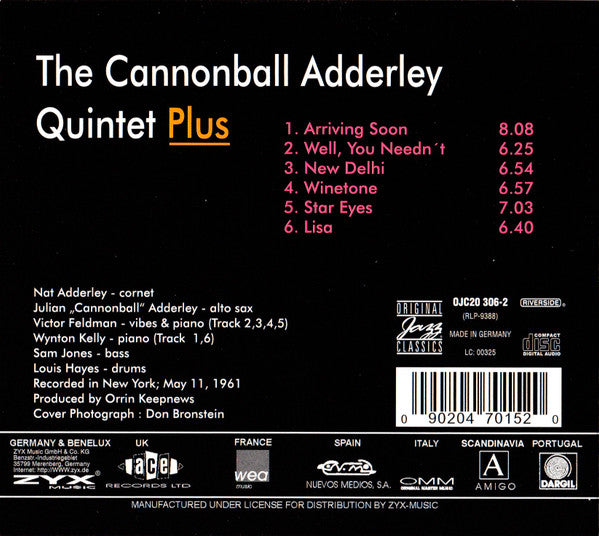 The Cannonball Adderley Quintet ~ Plus (Vinyl) - Djungel & Jazz