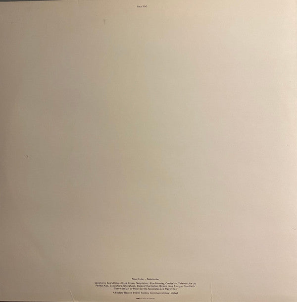 New Order : Substance (2xLP, Comp, Emb)