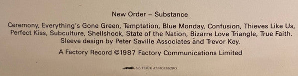 New Order : Substance (2xLP, Comp, Emb)