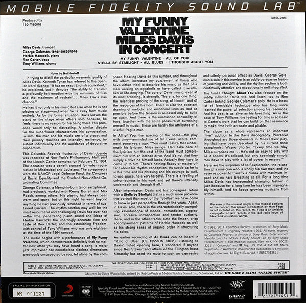 Miles Davis ~ My Funny Valentine - Miles Davis In Concert (Vinyl) - Djungel & Jazz