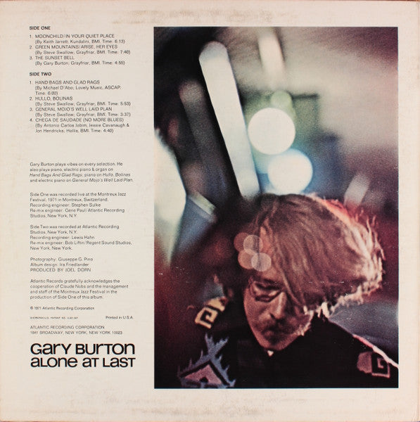 Gary Burton ~ Alone At Last (Vinyl) - Djungel & Jazz