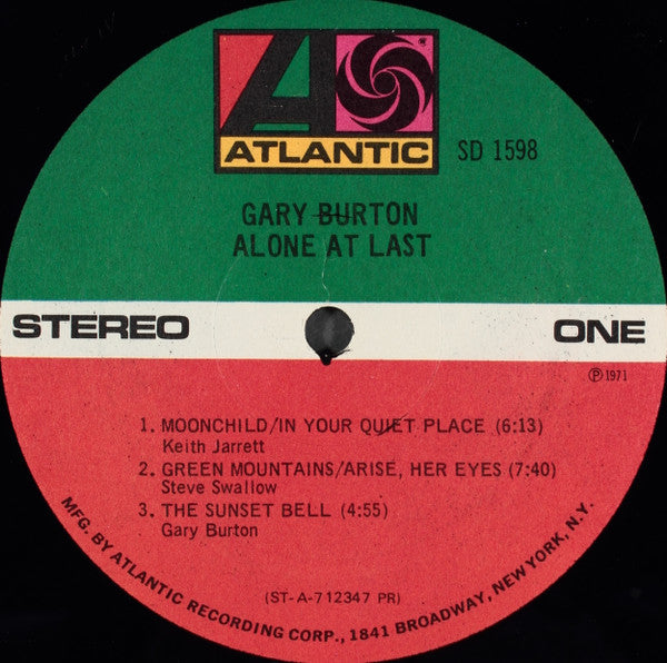 Gary Burton ~ Alone At Last (Vinyl) - Djungel & Jazz