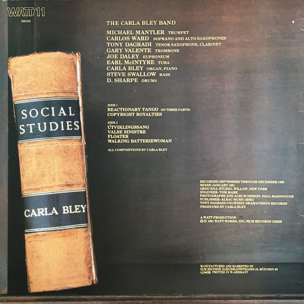 Carla Bley ~ Social Studies (Vinyl) - Djungel & Jazz