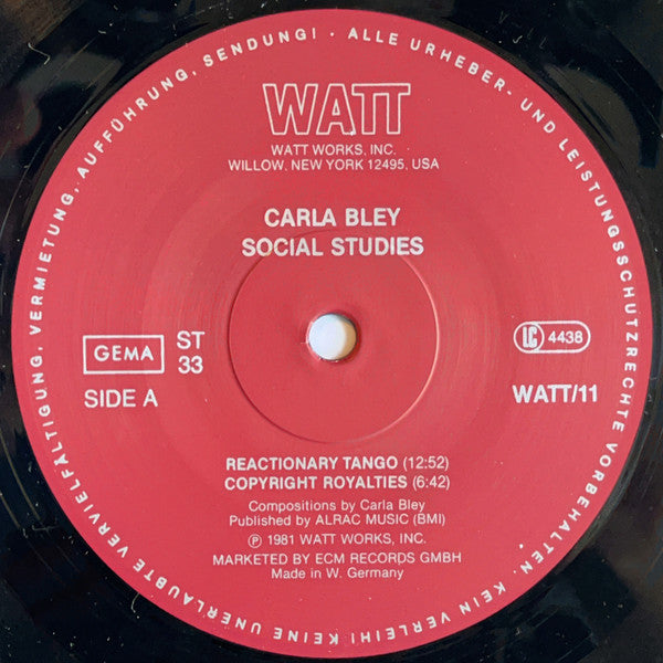 Carla Bley ~ Social Studies (Vinyl) - Djungel & Jazz