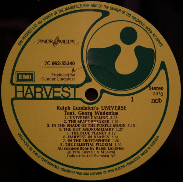 Ralph Lundsten And The Andromeda All Stars : Universe (LP, Album)
