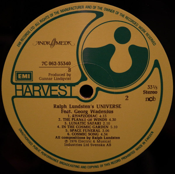Ralph Lundsten And The Andromeda All Stars : Universe (LP, Album)