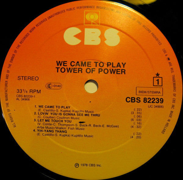 Tower Of Power ~ We Came To Play (Vinyl) - Djungel & Jazz