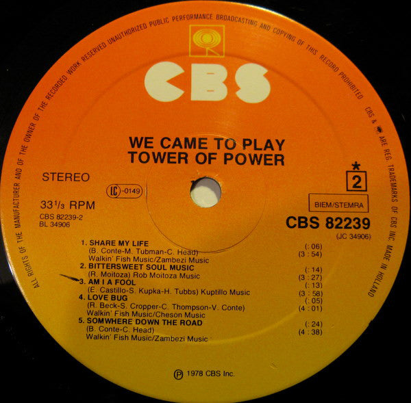 Tower Of Power ~ We Came To Play (Vinyl) - Djungel & Jazz