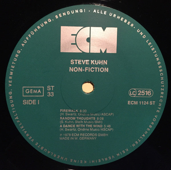 Steve Kuhn ~ Non-Fiction (Vinyl) - Djungel & Jazz