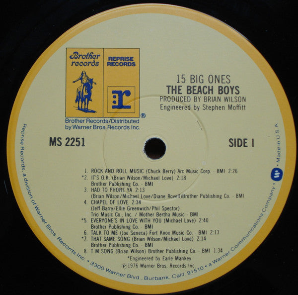 The Beach Boys ~ 15 Big Ones (Vinyl) - Djungel & Jazz