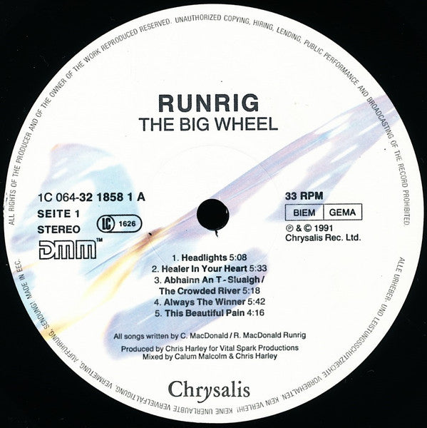 Runrig : The Big Wheel (LP, Album)